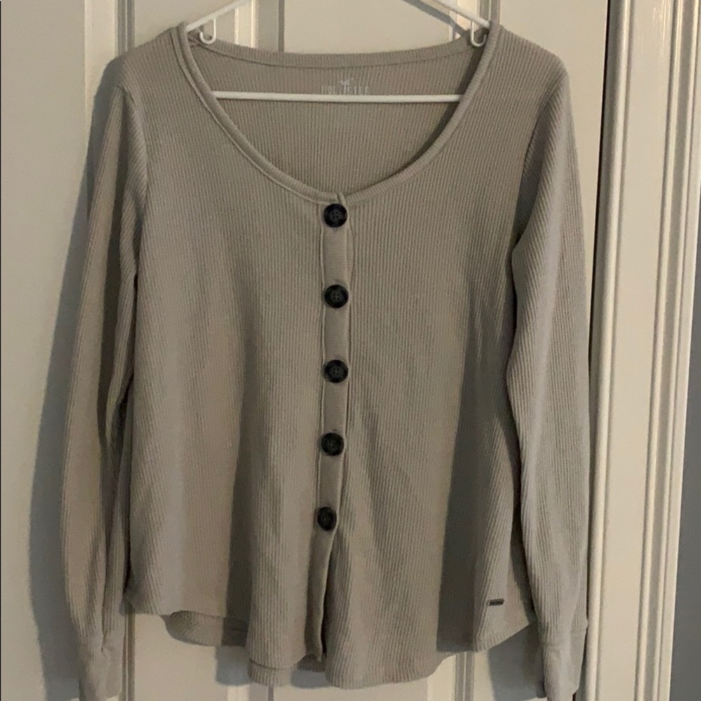 Hollister ribbed button down shirt